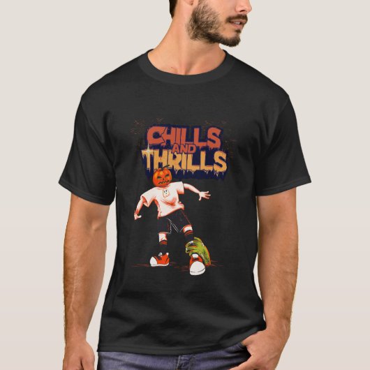 HOLLOWEEN CITROUILLE ENFANTS ET THRILLS TSHIRT DES (Devant)