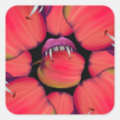 Holloween Vampire Queen Bobbing for Apples Vierkante Sticker (Voorkant)