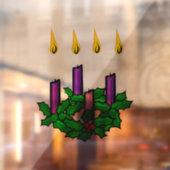 Holly Advent krans Raamsticker (Vel 2)