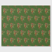 Holly and Bells kerstvakanay Wrapping Paper Cadeaupapier (Vlak)