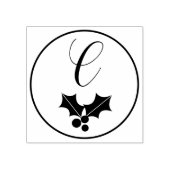 Holly and Berries Christmas Holiday Monogram Rubberstempel (Afrduk)