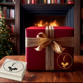 Holly and Berries Christmas Holiday Monogram Rubberstempel