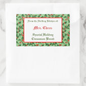 Holly and Berries Editable Baking Sticker on Sage (Tas)