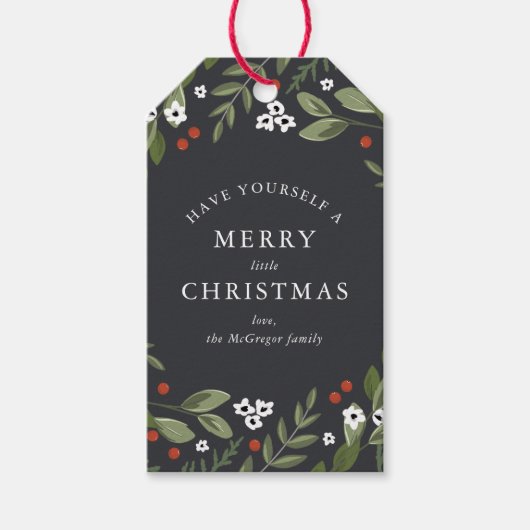 Holly and Berries GIft Label Cadeaulabel (Voorkant)