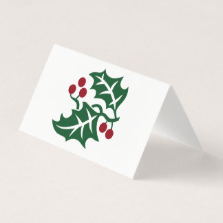 Holly and Berries Holiday Place Holder Name Tag Visitekaartjes
