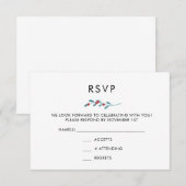 Holly and Berries Winter Wedding RSVP Card Kaart (Voorkant / Achterkant)