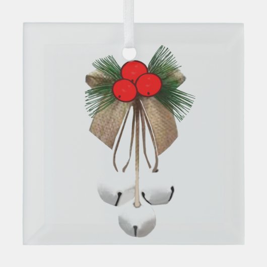 Holly and Jingle Bells-Ornament Glas Ornament (Voorkant)