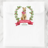 Holly Banner Airedale Terrier Hond Kerstmis Vierkante Sticker (Tas)