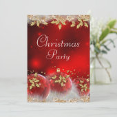 Holly Baubles Red Gold Invitation de la fête de No (Debout devant)