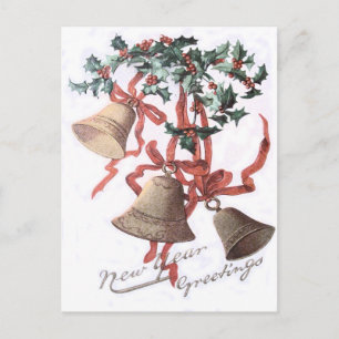 Holly Bell Red Ribbon Briefkaart