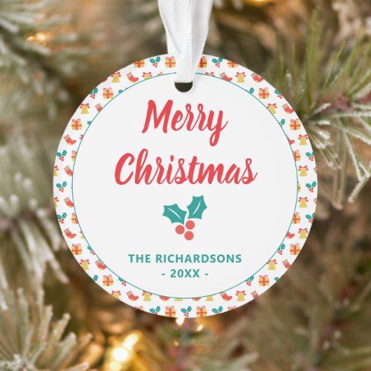 Holly Bell Stocker Motif Joyeux Noël Nom (Arbre)