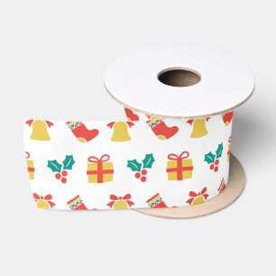 Holly Bell Stocking Rood Wit Groen Goud Kerstmis Lint