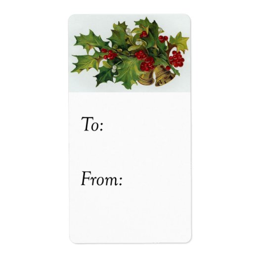 Holly Bells Gift Label (Voorkant)