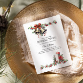 Holly Bells Kaars Winter bruiloft repetitie diner Kaart