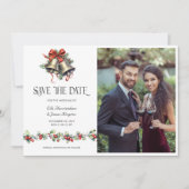 Holly Bells Winter Huwelijksfoto Save The Date (Voorkant)