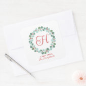 Holly Ber Christmas Vierkante Sticker (Envelop)