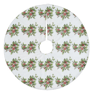 Holly berries 001 fleece kerstboom rok