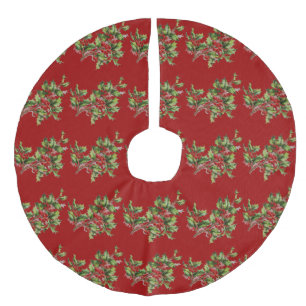 Holly berries 001 imitatie linnen kerstboom rok