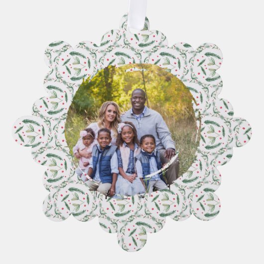 Holly Berries and branches Paper Ornament Card (Voorkant)