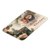  Holly Berries Beige Foto Kerst Magneet (Linkerzijde)