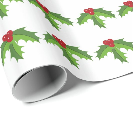 Holly Berries Cadeaupapier (Rol Hoek)