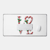 Holly Berries Candy Cane Stripes Love Kerstmis Bureaumat (Keyboard & Muis)