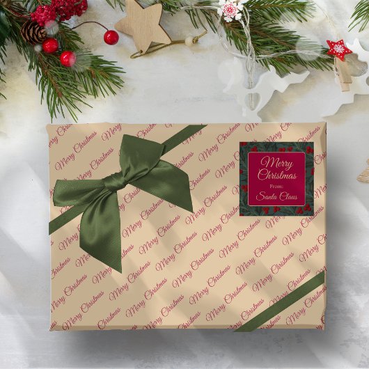 Holly Berries Christmas Cadeaupapier