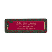 Holly Berries Christmas Etiket (Voorkant)