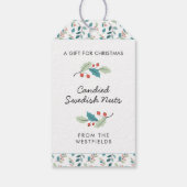 Holly Berries Christmas Theme Food Cadeaulabel (Achterkant)