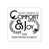 Holly Berries Comfort en vreugde Kerstmis Rubberstempel (Afrduk)