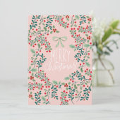 Holly Berries en groen Kerstmis Feestdagenkaart (Staand voorkant)