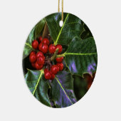 Holly Berries en Leaves Keramisch Ornament (Rechts)
