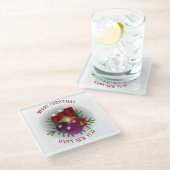 Holly Berries Glazen Onderzetter (Schuin)