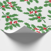 Holly Berries groen Cadeaupapier (Hoek)