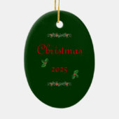 'Holly & Berries' Kerst 2025 Ornament (Achterkant)