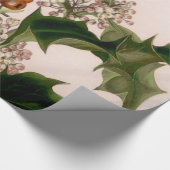 holly berries , kerst cadeaupapier (Hoek)