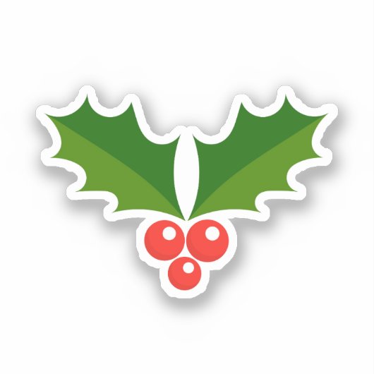 Holly berries Kerst sticker (Voorkant)