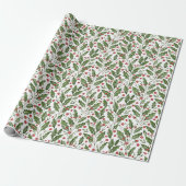 Holly Berries kerstcadeau Cadeaupapier (Uitgerold)