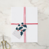 Holly Berries Kerstfeest Cadeaulabel (Met Touw)