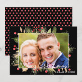 Holly Berries kerstfotokaartje (Voorkant / Achterkant)