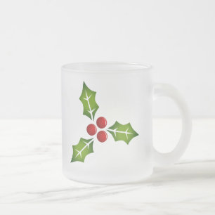 Holly Berries kerstmok Matglas Koffiemok