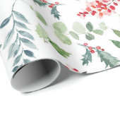 Holly Berries kerstvakantiewandelpapier Cadeaupapier (Rol Hoek)
