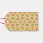 Holly Berries Kitchy Kerst Traditioneel Rood Cadeaulabel (Achterkant Horizontaal)