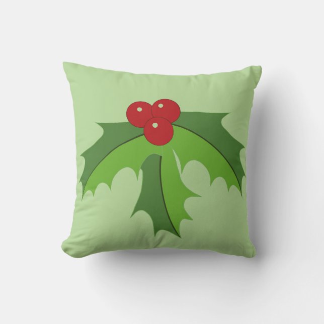 Holly Berries Kussen (Voorkant)