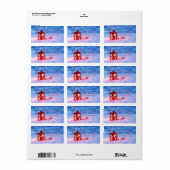 Holly Berries, Lamp, Snow Holiday Etiket (Full Sheet)