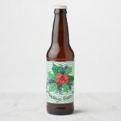 Holly Berries op Chevron Bier Etiket (Voorkant)