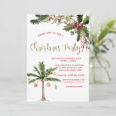 Holly Berries Palm Tree Company kerst Kaart (Staand voorkant)