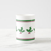 Holly Berries Pattern, Red and Green Trim Porselein Kop (Voorkant)