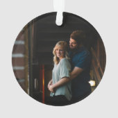 Holly Berries Pine Our First Kerstfoto Ornam Ornament (achterkant)