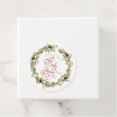 Holly Berries Pine Wreath Vakantie Baby shower Fav Bedankjes Labels (In situ)